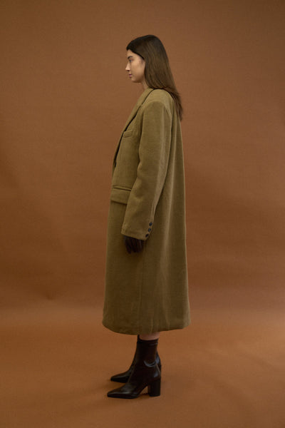 TEXTURED DOUBLE LAYER HERRINGBONE COAT