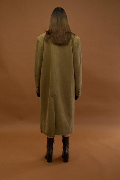 TEXTURED DOUBLE LAYER HERRINGBONE COAT