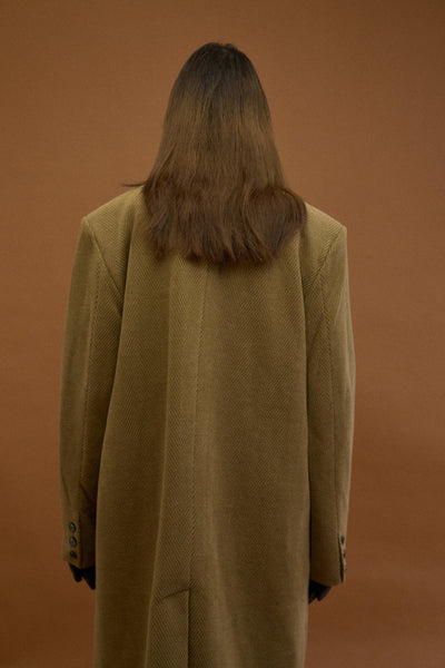 TEXTURED DOUBLE LAYER HERRINGBONE COAT