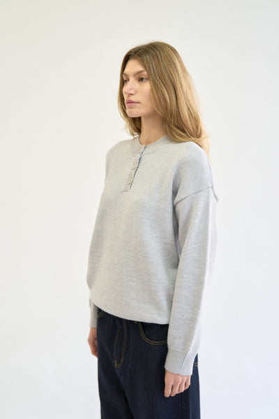 HENLEY KNIT SWEATER