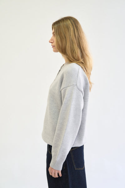 HENLEY KNIT SWEATER
