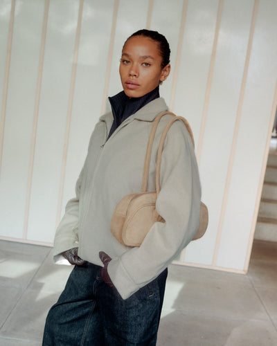 BAGUETTE FAUX SUEDE BAG