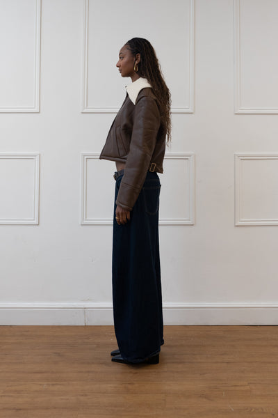 CROPPED FLIGHT JACKET, FAUX LEATHER