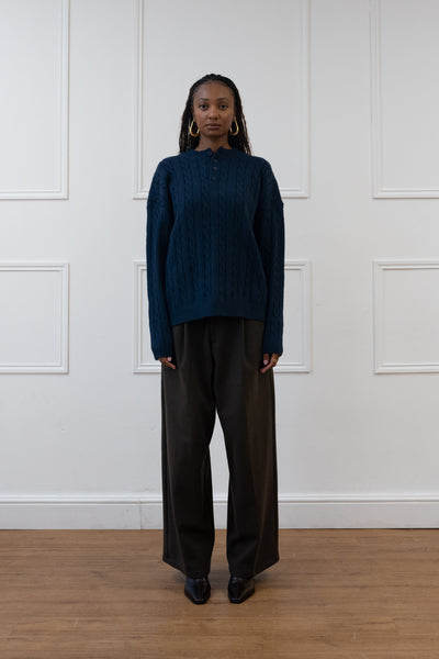 KNITT MOCK COLLAR SWEATER