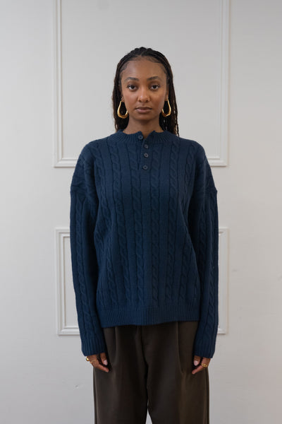 KNITT MOCK COLLAR SWEATER