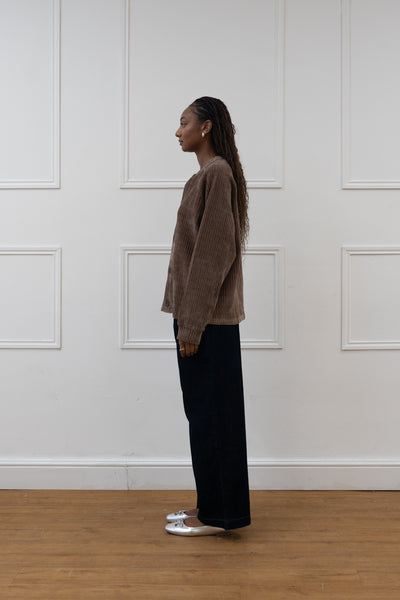 LONGLINE RIBBED CARDIGAN