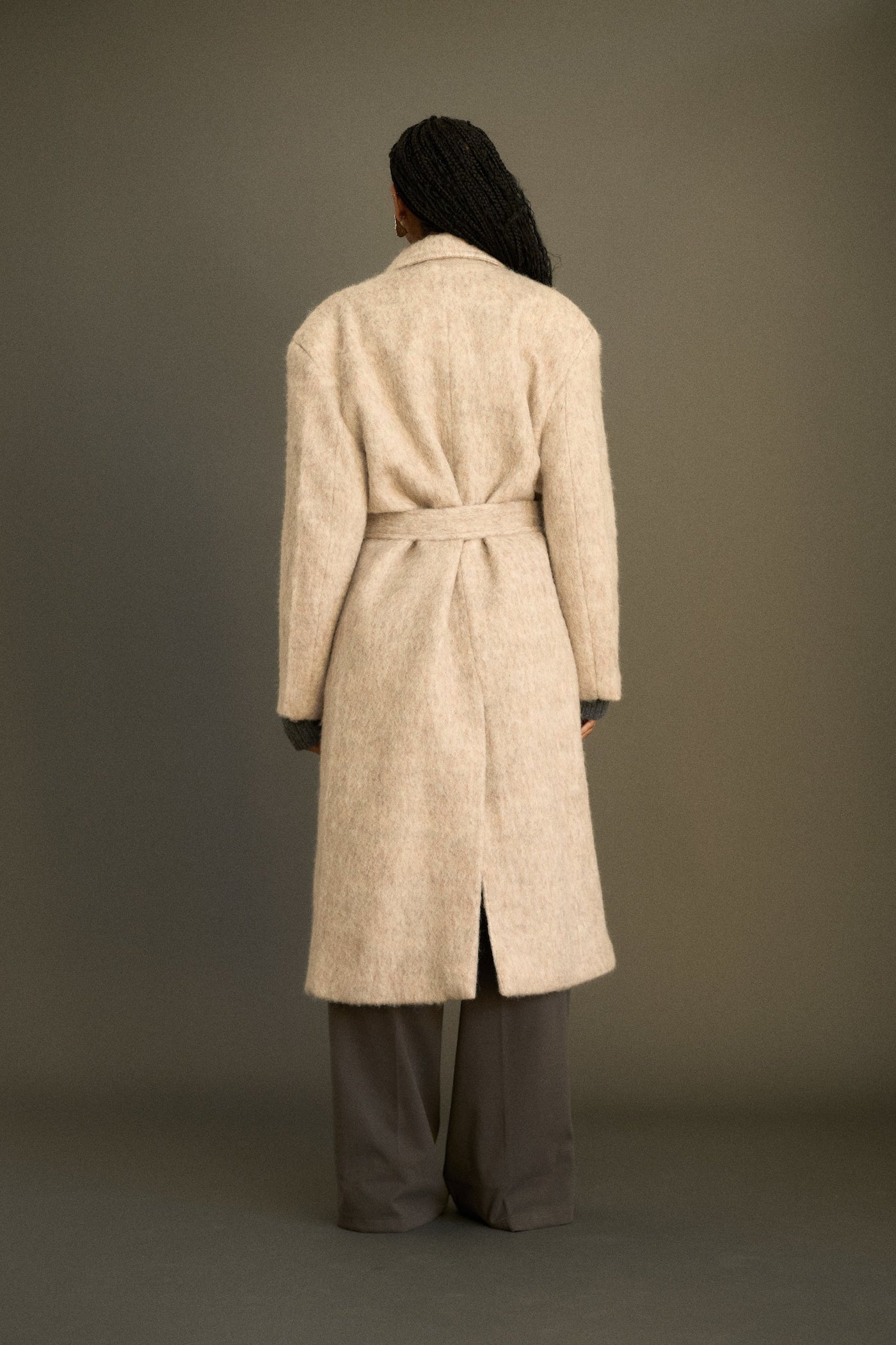 FAUX MOHAIR TAILORED COAT