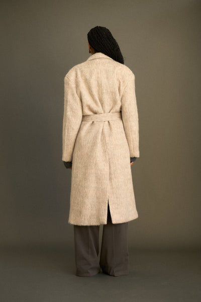 FAUX MOHAIR TAILORED COAT