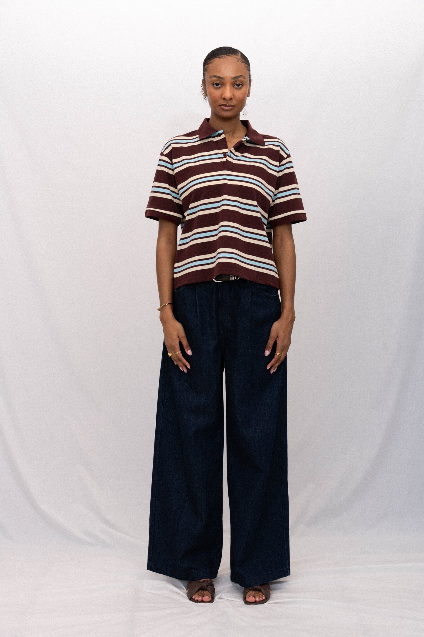SPORTY POLO, MAROON STRIPED