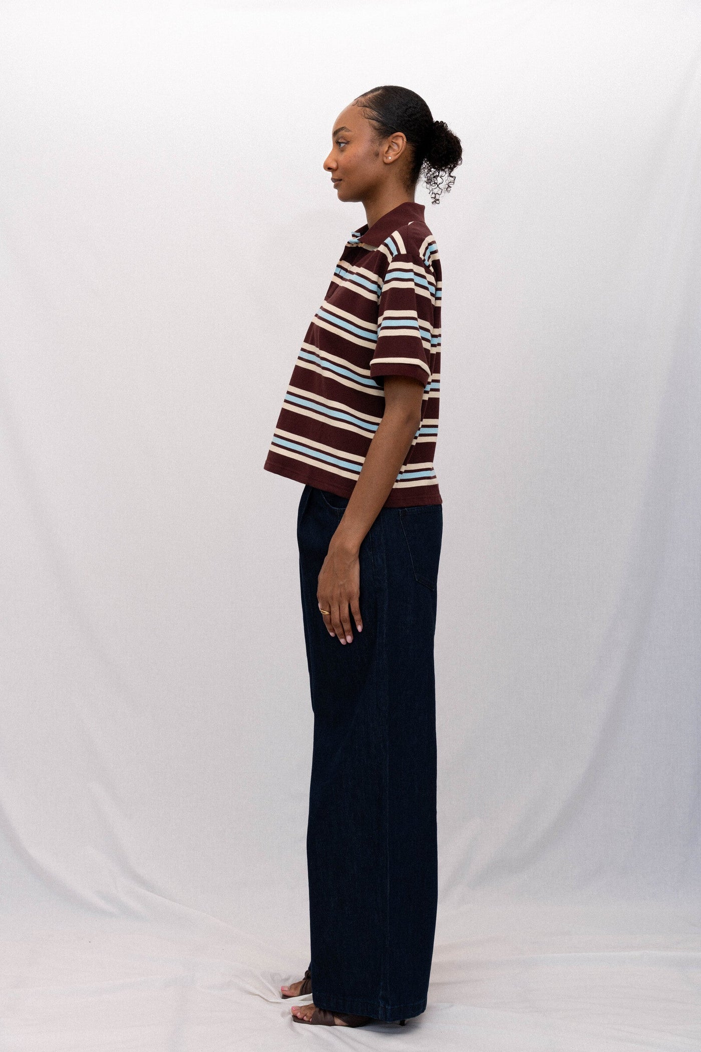 SPORTY POLO, MAROON STRIPED