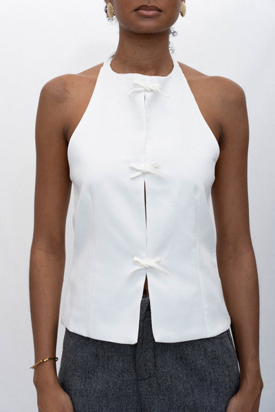 PEARLA BOW HALTER