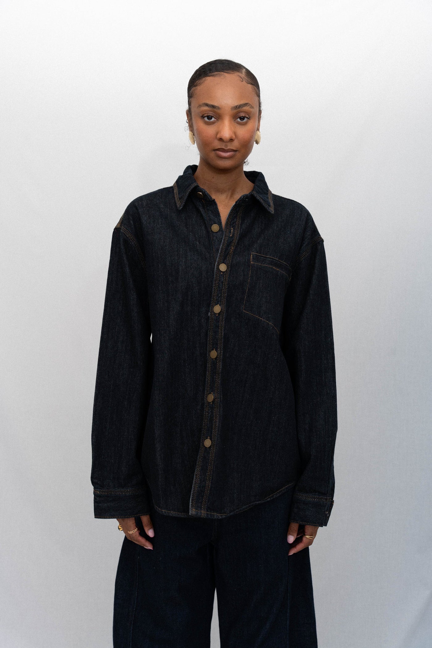 RAW DENIM OVER SHIRT