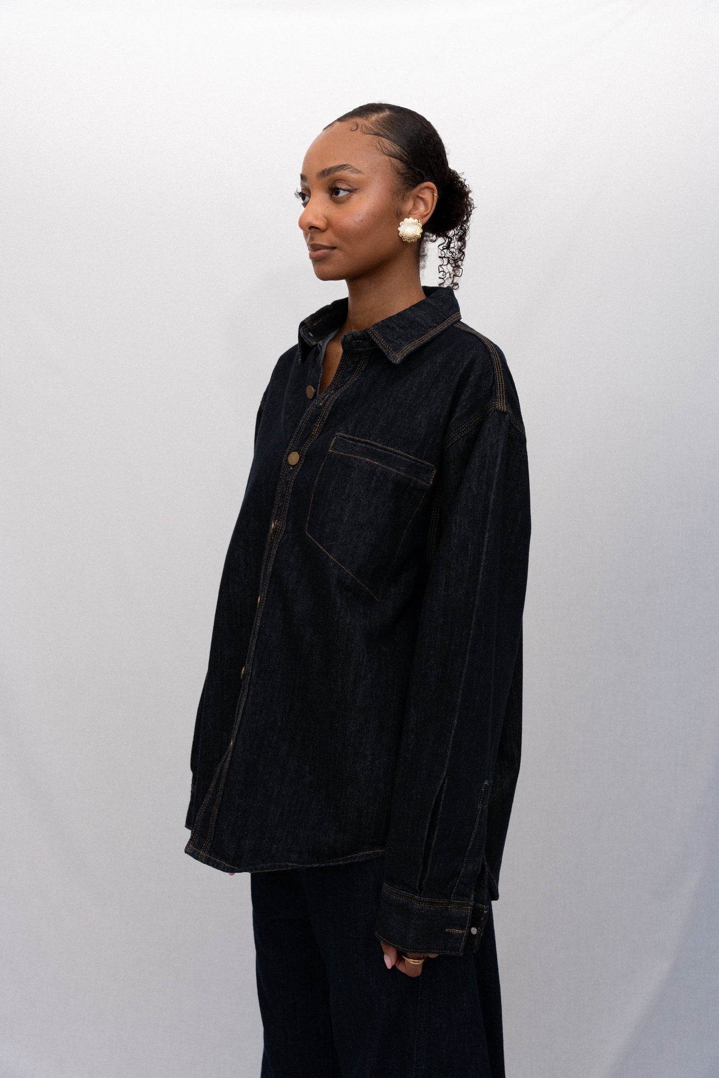 RAW DENIM OVER SHIRT