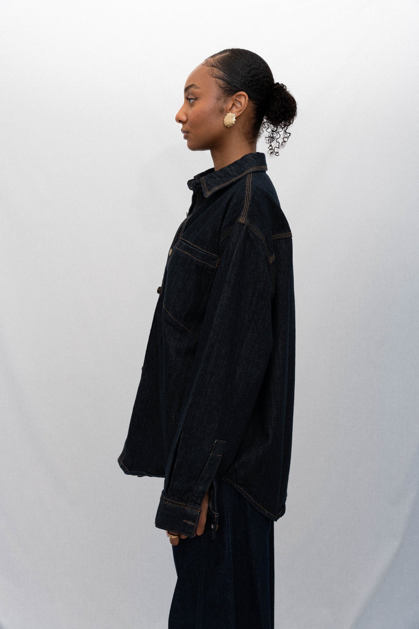 RAW DENIM OVER SHIRT